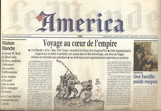 LE MONDE AMERICA n°17366 20/10/2000   Voyage au coeur des Etats-Unis