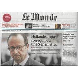 LE MONDE n°21650 27/08/2014  Nouveau gouvernement de Hollande/ Arnaud Montebourg/ Sonde Rosetta/ Henri de Castries