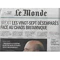 LE MONDE n°22224 28/06/2016  Conséquences du Brexit/ Alain Juppé/ Griezmann/ Multinationales/ Jack Ma/ Espagne