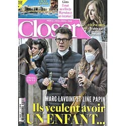 CLOSER n°807 27/11/2020  Marc Lavoine & Line Papin/ Céline Dion/ Maître Gims/ Meghan Markle/ Emma Watson/ Michael B.Jordan