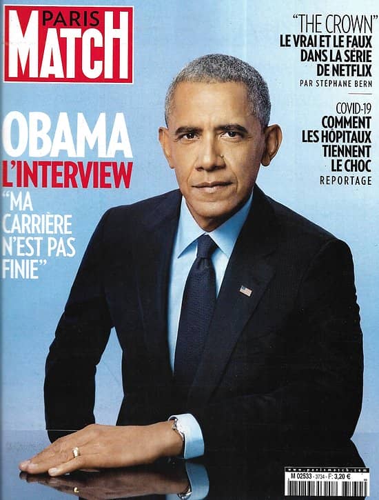 PARIS MATCH n°3734 26/11/2020  Obama, l'interview/ "The Crown"/ Les hôpitaux en pleine épidémie/ Léna Situations/ Melody Gardot