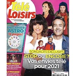 TELE LOISIRS n°1818 02/01/2021  Vos envies tv pour 2021/ Miss France/ Alain Delon/ Aliénor d'Aquitaine/ "Ninja warrior"/Cahier astro