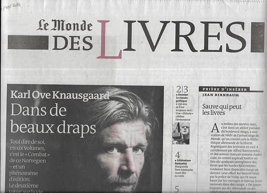 LE MONDE DES LIVRES 31/10/2014  Karl Ove Knausgaard/ le roman gothique/ Alice Munro/ Saul Friedländer & Kafka
