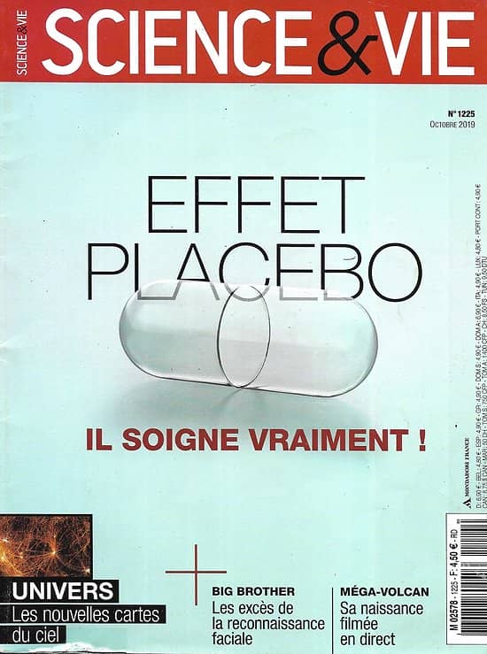 SCIENCE&VIE n°1225 octobre 2019  Effet placebo: il soigne vraiment!/ Reconnaissance faciale/ Méga-volcan/ Nouvelles cartes du ciel