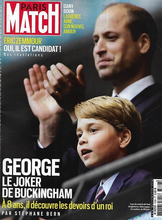 PARIS MATCH n°3766 08/07/2021  George, le joker de Buckingham/ L'Amérique en feu/ Zemmour candidat/ Dany Boon amoureux