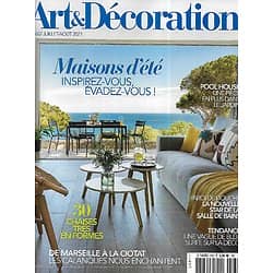 ART&DECORATION n°560 juillet-août 2021  Maisons d'été/ Marseille et les calanques/ Les pool houses/ Déco: vague bleue