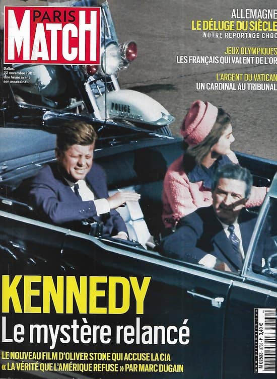 PARIS MATCH n°3768 22/07/2021  Kennedy, le mystère relancé/ L'argent du Vatican/ Déluge en Allemagne/ Français aux Jeux Olympiques