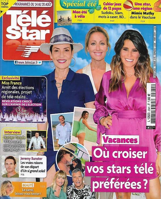 TELE STAR n°2341 14/08/2021  Où croiser vos stars télé préférées?/ Jeremy Banster/ "Ils étaient dix"/ Miss France/ Norbert Tarayre/ Alain Bashung/ "NCIS"