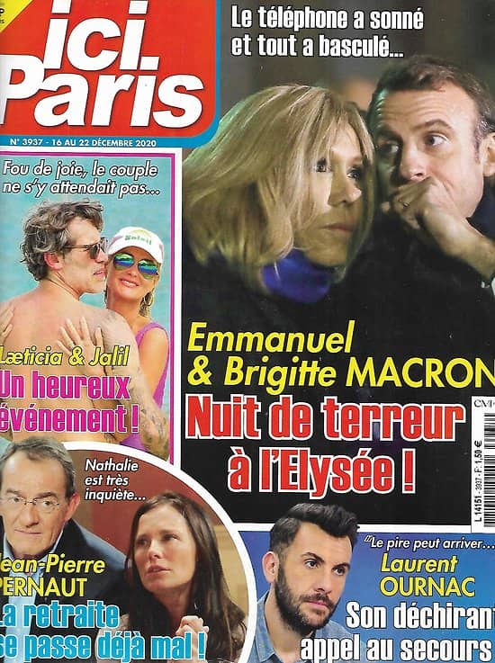 ICI PARIS n°3937 16/12/2020  Emmanuel & Brigitte Macron/ Laurent Ournac/ Jean-Pierre Pernaut/ Laeticia Hallyday & Jalil Lespert