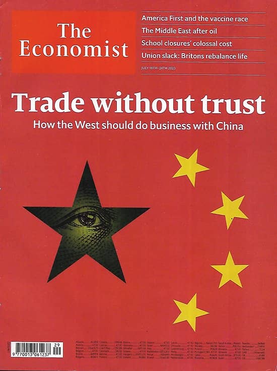 THE ECONOMIST vol.436 n°9203 18/07/2020  Trade without trust: How the West should do business with China/ America first and the vaccine race