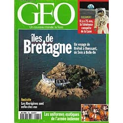 GEO n°185 juillet 1994  Iles de Bretagne/ Conquête de la Lune/ Les Aborigènes/ Armée indienne/ Les Mayas/ Les Kabyles
