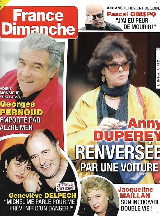 FRANCE DIMANCHE n°3881 15/01/2021  Anny Duperey/ Georges Pernoud/ Geneviève Delpech/ Jacqueline Maillan/ Pascal Obispo/ Les restos du coeur