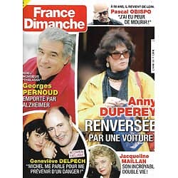 FRANCE DIMANCHE n°3881 15/01/2021  Anny Duperey/ Georges Pernoud/ Geneviève Delpech/ Jacqueline Maillan/ Pascal Obispo/ Les restos du coeur