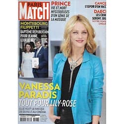 PARIS MATCH n°3493 28/04/2016  Vanessa Paradis, tout pour Lily-Rose/ Montebourg & Filipetti/ Hommage à Prince/ Elizabeth II, 90 ans/ Chasseurs de bourreaux