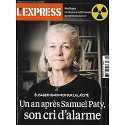 L'EXPRESS n°3667 14/10/2021  Elisabeth Badinter sur la laïcité/ Mobilité verte: Vers des transports durables/ Petits réacteurs nucléaires/ C.Guilluy sur la politique de segmentation
