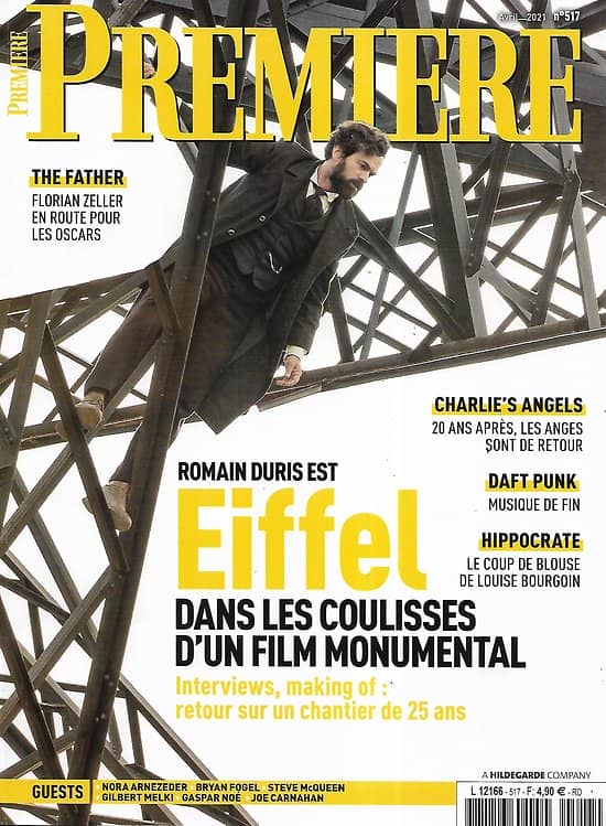PREMIERE n°517 avril 2021  Romain Duris est "Eiffel"/ Steve McQueen/ Florian Zeller/ Louise Bourgoin/ Daft Punk
