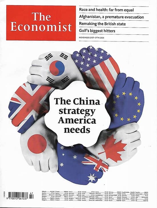 THE ECONOMIST Vol.437 n°9221 21/11/2020  The China strategy America needs/ Biden's China policy/ Race and health/ Afghanistan, a premature evacuation/ Beethoven