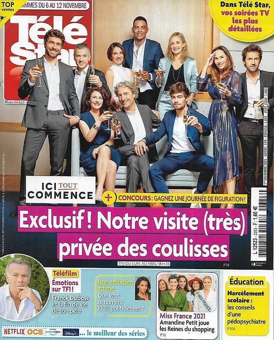 TELE STAR n°2353 06/11/2021  "ici tout commence" visite privée/ Amandine Petit, Miss France 2021/ Franck Dubosc/ Angelina Jolie & Brad Pitt/ Ben Affleck