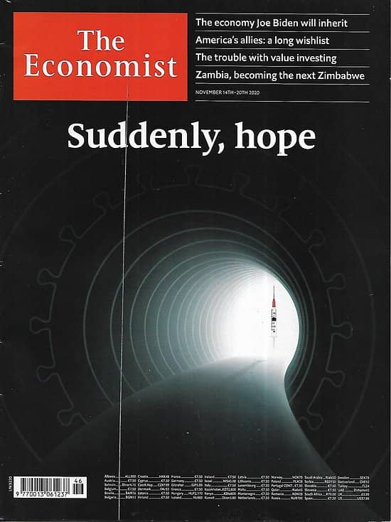 THE ECONOMIST Vol.437 n°9220 14/10/2020  Covid-19 Vaccines: Suddenly, hope/ Asset management: The money doctors/ America's economy