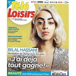 TELE LOISIRS n°1864 20/11/2021  Bilal Hassani, révélation de "DALS"/ Julian Bugier/ "Hostiles" Christian Bale/ "Les Experts"/ "Koh-Lanta"