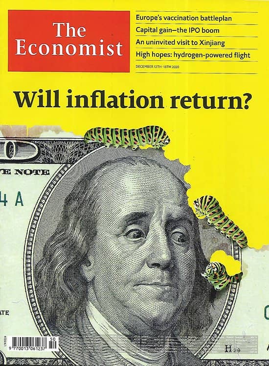 THE ECONOMIST Vol.437 n°9224 12/12/2020  Will inflation return?/ Europe's vaccination/ Hydrogen-powered flight/ Trans rights and children/ Black live Matters