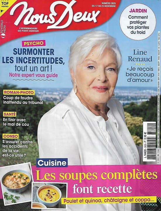 NOUS DEUX n°3829 17/11/2020  Line Renaud/ Soupes complètes/ Surmonter les incertitudes/ Charlotte Gainsbourg