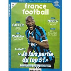 FRANCE FOOTBALL n°3883 08/12/2020  Lukaku décrypte son jeu et sa place/ Villes les plus "foot"/ Galtier/ Verratti/ Maradona