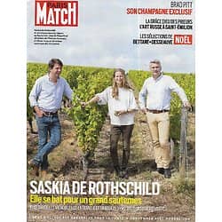 PARIS MATCH supplément n°3786 25/11/2021  Spécial Vin & champagne:  Saskia de Rothschild/ Brad Pitt/ L'art russe à Saint-Emilion
