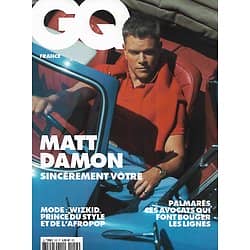 GQ n°153 octobre 2021  Matt Damon, sincèrement vôtre/ Palmarès des avocats/ Wizkid/ Redone Faïd