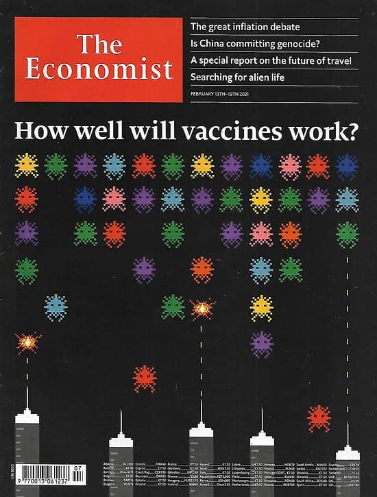 THE ECONOMIST Vol.438 n°9232 13/12/2021  How well will vaccine work?/ The future of travel/ Freedom of speech/ Searching for alien life