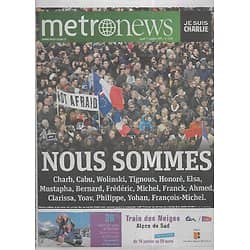METRO NEWS n°2728 12/01/2015  Nous sommes Charlie, attentats, hommage/ Brangelina/ Jobs: métiers du luxe