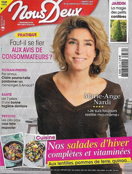 NOUS DEUX n°3839 26/01/2021  Marie-Ange Nardi/ Nos salades d'hiver/ Avis de consommateurs/ Florence Foresti/ Dune de Pilat