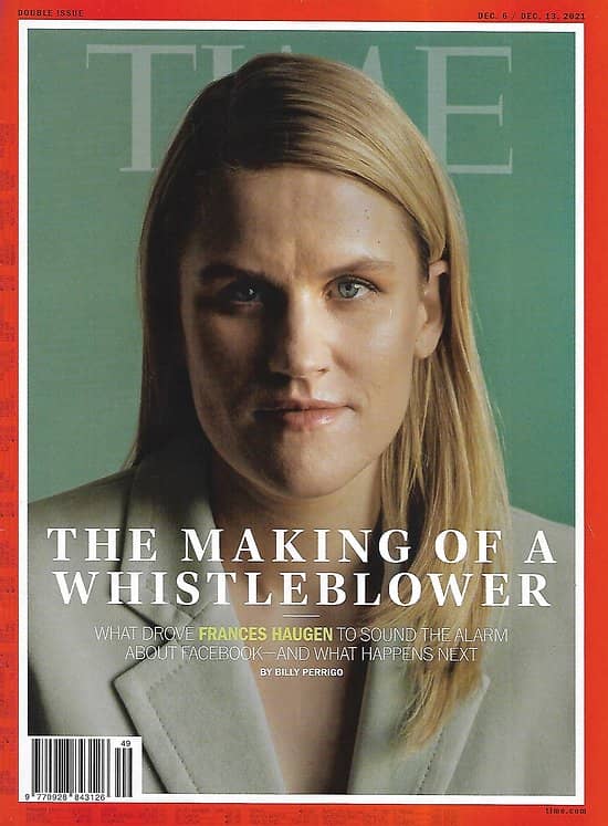 TIME VOL.198 21&22 08/12/2021  The making of a whistleblower: Frances Haugen about Facebook/ The Year in photos/ School racial's controversy