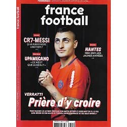 FRANCE FOOTBALL n°3895 09/03/2021  Marco Verratti/ PSG/ CR7 & Messi/ Dayot Upamecano/ Histoire: Nantes