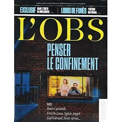 L'OBS n°2890 26/03/2020  Penser le confinement/ Boris Cyrulnik/ Erri De Luca/ Mulhouse & l'épidémie/ Louis de Funès