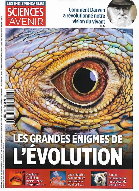 SCIENCES ET AVENIR n°208H  janv.-mars 2022  Les grandes énigmes de l'évolution/ La révolution Darwin
