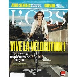 L'OBS n°2908 23/07/2020  Vive la Vélorution!/ Grands espaces: la montagne/ Affaire Bérégovoy/ George Sand/ Malcolm Lowry/ Abus sexuels