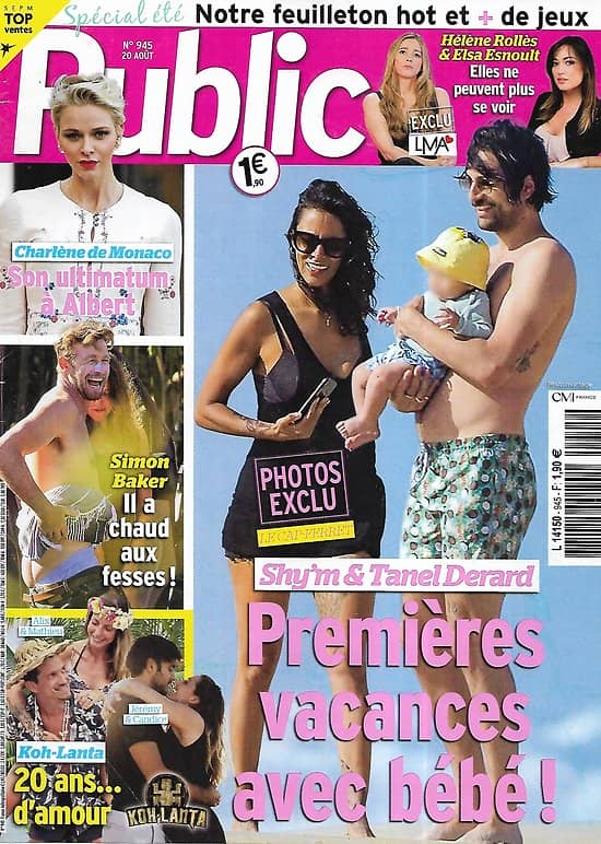 PUBLIC n°945 20/08/2021  Shy'm & Tanel Derard/ Simon Baker/ Charlène de Monaco/ Les couples de Koh-Lanta/ Romain Duris/ Stars: les amours de vacances