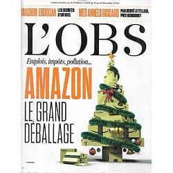 L'OBS n°2928 10/12/2020  Amazon, le grand déballage/ Le duel Macron-Erdogan/ Mes années Giscard par Le Tellier/ Houellebecq & la politique/ Grandes écoles
