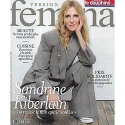 VERSION FEMINA n°1033 17/01/2022  Sandrine Kiberlain/ Table paysanne/ Labels cosmétiques/ Phobie scolaire/ Aliments selon âge