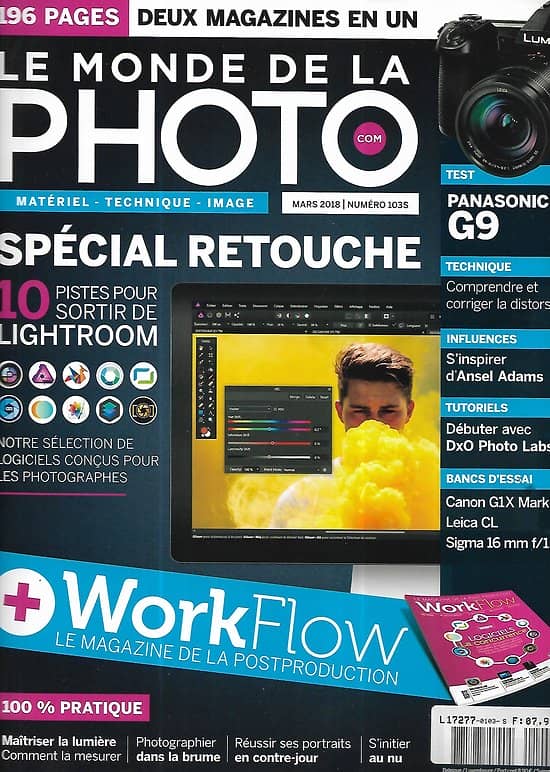 LE MONDE DE LA PHOTO n°103 mars 2018  Spécial retouche: 10 pistes pour sortir de Lightroom/ Workflow: logiciels, la concurrence
