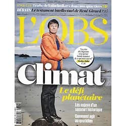 L'OBS n°2662 12/11/2015  Climat, le défi planétaire, par Nicolas Hulot/ Trafic de kalachnikovs/ Hommage à René Girard/ Amos Gitaï/ CFDT/ Nigeria
