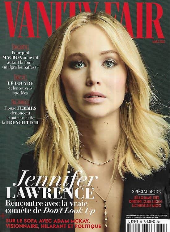 VANITY FAIR n°98 mars 2022  Jennifer Lawrence/ McKay "Don't look up"/ Macron et la foule/ Femmes de tech/ Spécial mode & muses/ Le musée de l'horreur