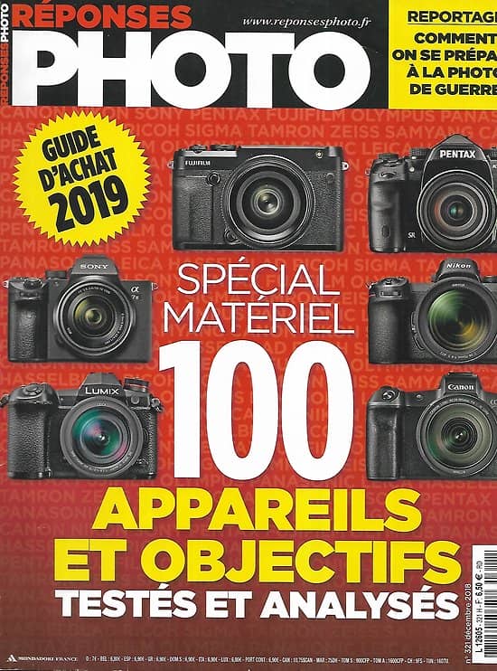 REPONSES PHOTO n°321 décembre 2018  Guide d'achat: Spécial matériel: 100 appareils et objectifs, testés et analysés/ La photo de guerre