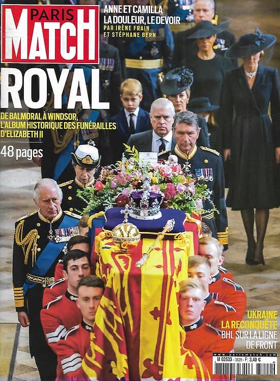 PARIS MATCH n°3829 22/09/2022  Les funérailles d'Elizabeth II/ Ukraine: la reconquête, par BHL/ Hommage à Godard/ Scandales sur ordonnance