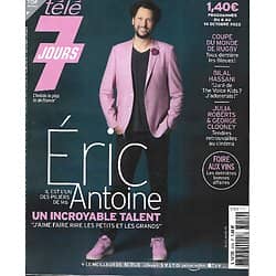 TELE 7 JOURS n°3254 08/10/2022  Eric Antoine, un incroyable talent/ Bilal Hassani/ Marilyn Monroe/ J.Roberts & Clooney