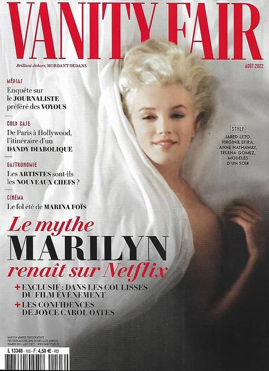 VANITY FAIR n°103 août 2022  Blonde: Le mythe Marilyn renaît sur Netflix/ Stars des Emmy Awards/ La chute du prince Andrew/ Hôtel Paradiso
