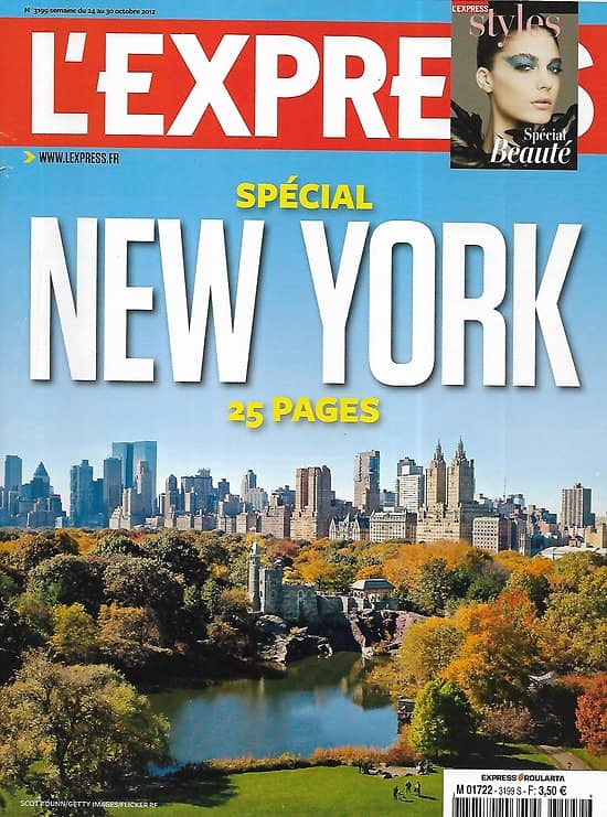 L'EXPRESS n°3199 24/10/2012 Spécial New York/ Hollande et l'économie/ BPI/ Michael Haneke/ Fan des années 80/ Traductions du polar