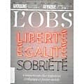 L'OBS n°3022 08/09/2022 Liberté, égalité, sobriété: comment concilier transition écologique et justice sociale/ Guerre en Ukraine/ Iegor Gran/ Paris en ligne