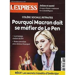 L'EXPRESS n°3735 02/02/2023  Pourquoi Macron doit se méfier de Le Pen/ Les secrets maudits d'Emile Ajar/ Jeûne et santé/ Stora & Macron sur l'Algérie/ Le général Zaloujny